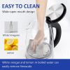 Electric Kettle Water Boiler, 1.8L Electric Tea Kettle, Wide Opening Hot Water Boiler with LED Light, Auto Shut-Off & Boil Dry Protection, Glass Black